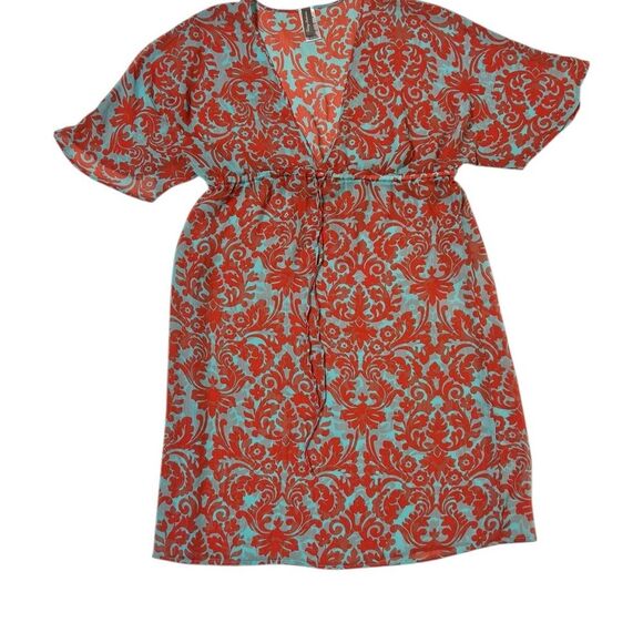 TOMMY BAHAMA Bathing Suit Vibrant Feminine Sheer Coverup Dress | Size L - Picture 2 of 8